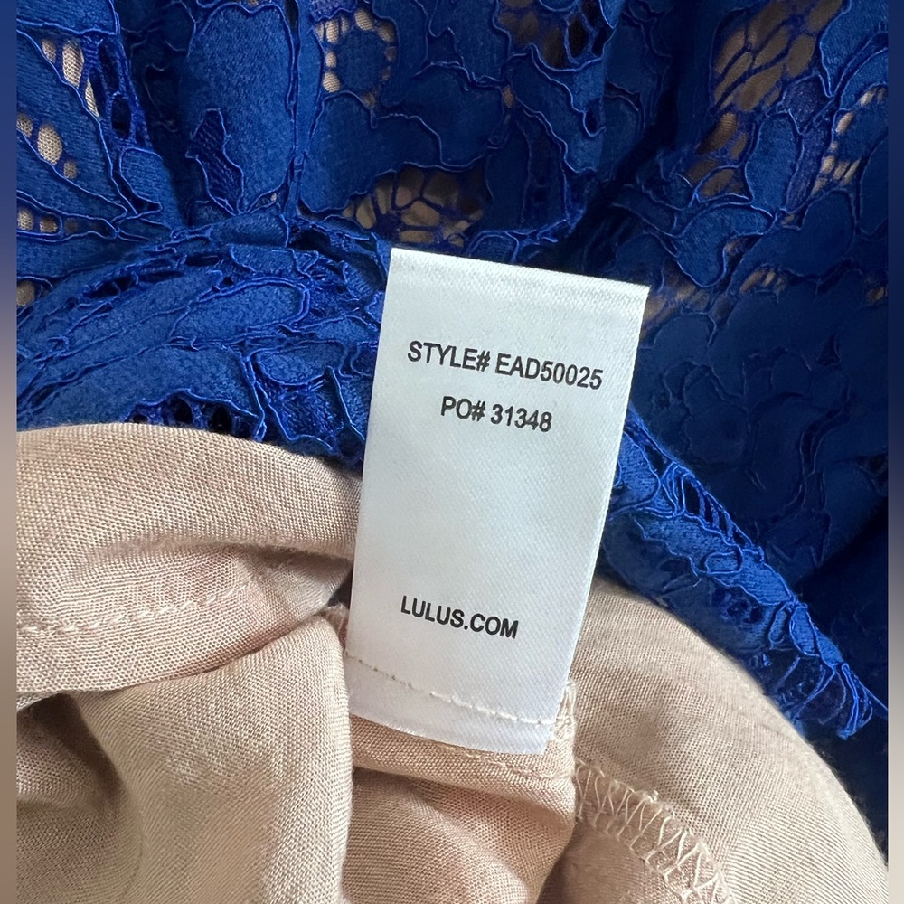 Lulus One Wish Royal Blue Lace Midi Dress - Picture 8 of 8